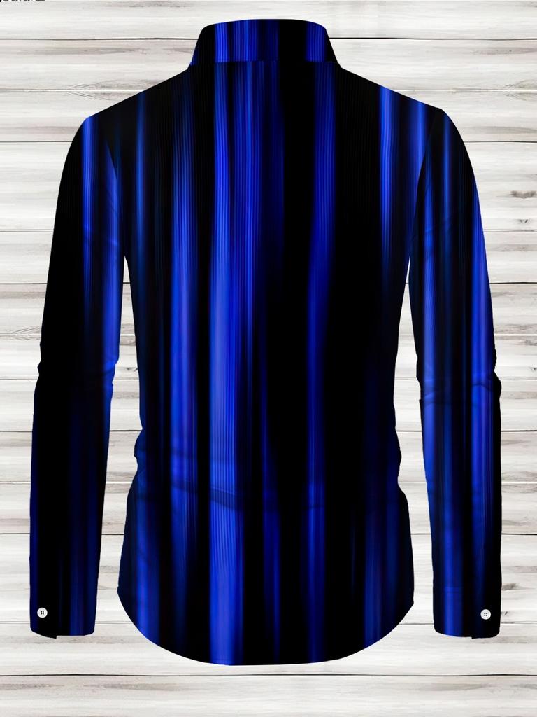 Blue And Black Striped Style: a Men'S Minimalist Shirt Featuring Interwoven Blue And Black Stripes, Classic Yet Stylish, with Easy Lines That Create a