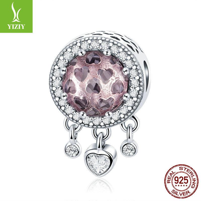 Sterling Silver S9 Charm Bright Heart Silver Beads Diy Necklace Pendant Beaded Jewelry Accessories 925 sterling silver