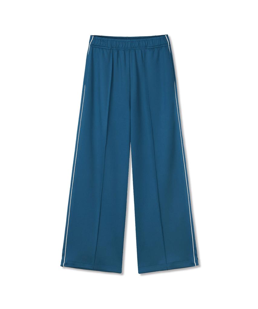 Michikoleondeonkosino Lace-Trimmed Jersey Pants Deep Teal-Blue