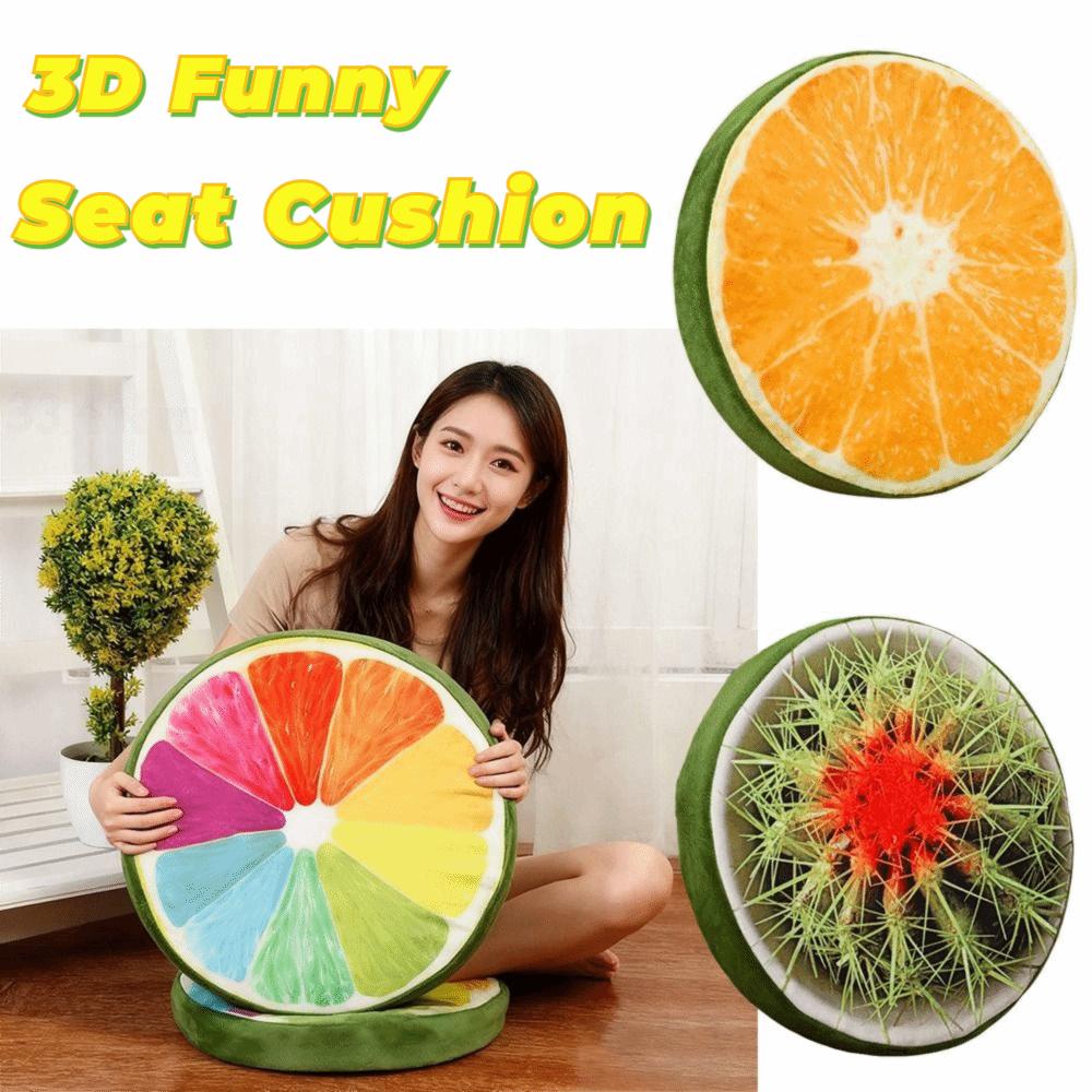 Relaxing 33cm 3D Fruit Seat Cushion Butt Relaxing Throw Pillows Funny Fruit Round Cushion Chair