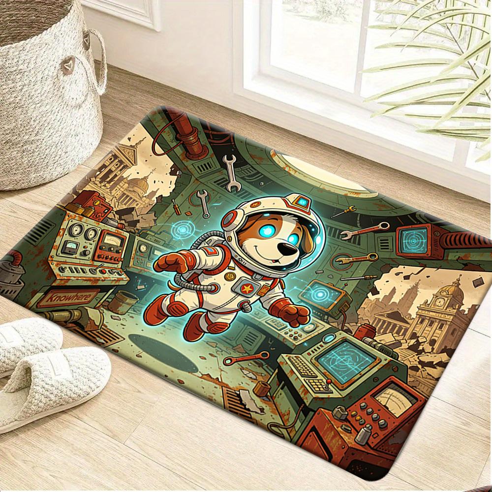 Bath Mat 1pc, Spider Red Blue Logo, MARVEL Flannel Rectangular Mat, Bathroom Non-Slip Entrance Mat, Fun Door Decoration Mat, H