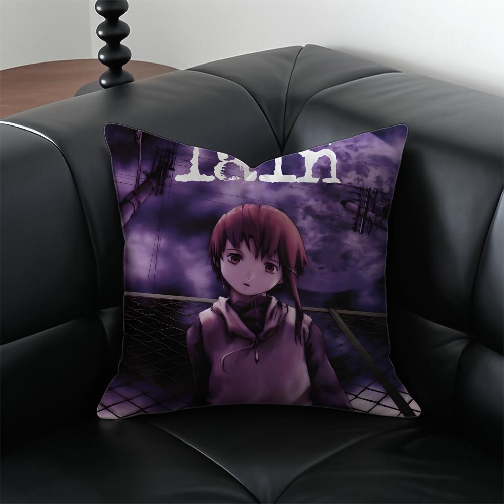 anime cyberpunk SSerial EExperiments LLain Cushion Cover Pillow Case Antidustmite Invisible zipper silky plush cushion