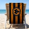 Asciugamano da Spiaggia Stampato con Emblema Wolves Football Club, Microfibra Super Morbida, Regalo Perfetto Compleanno, per Piscina, Spiaggia, Viaggio, per famiglia e amici
