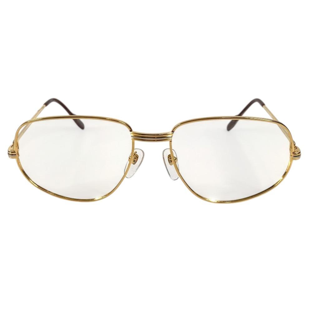 Cartier Logo Trinity Glasses Eyewear Glasses Frames Metal Gold