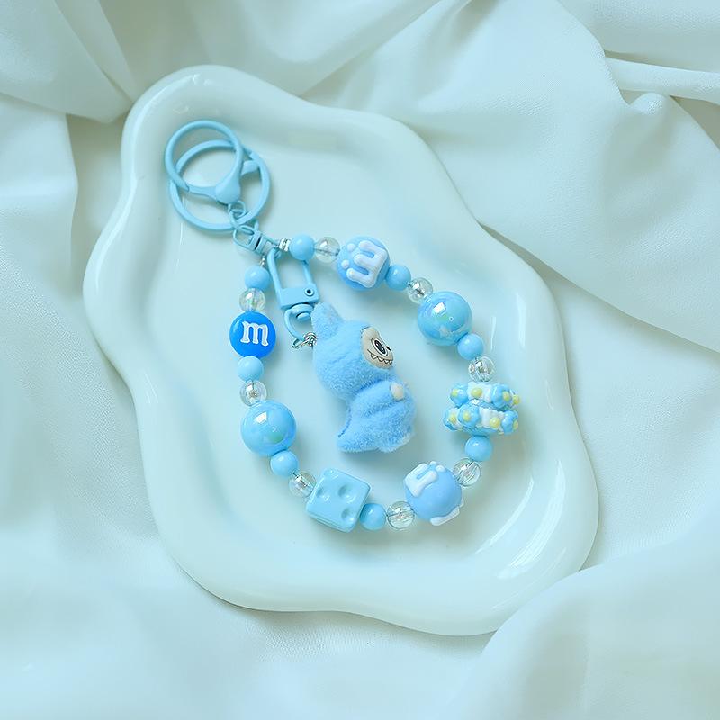 Cute Flocking Leader Keychain Doll Pendant Cartoon Cute Grain Bag Chain Pendant Gift