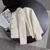2025 Korean Style Off-White French Tweed Socialite Jacket for Women