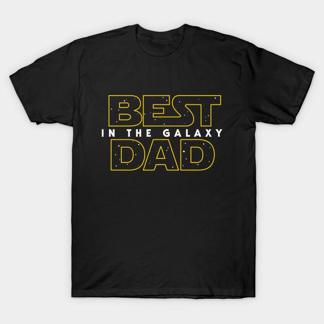 Men Black Print T-shirt Best Dad In The Galaxy V2 No-Cut Transfer Paper Print Cotton Tshirt S чёрный