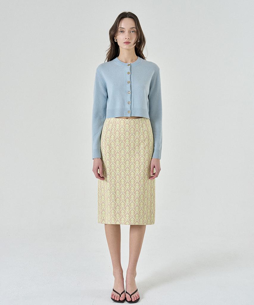 Pilot Breco Jacquard Midi Skirt (Beige)