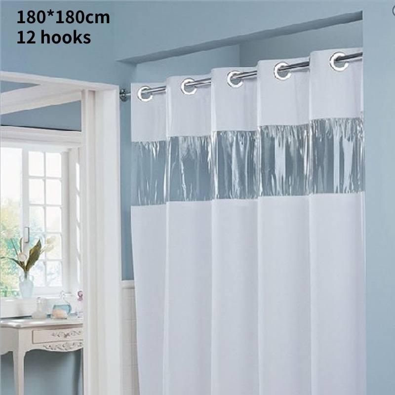 

Поліестерова готельна шторка для душу зі смугами та люверсами для декору сучасної ванної кімнати