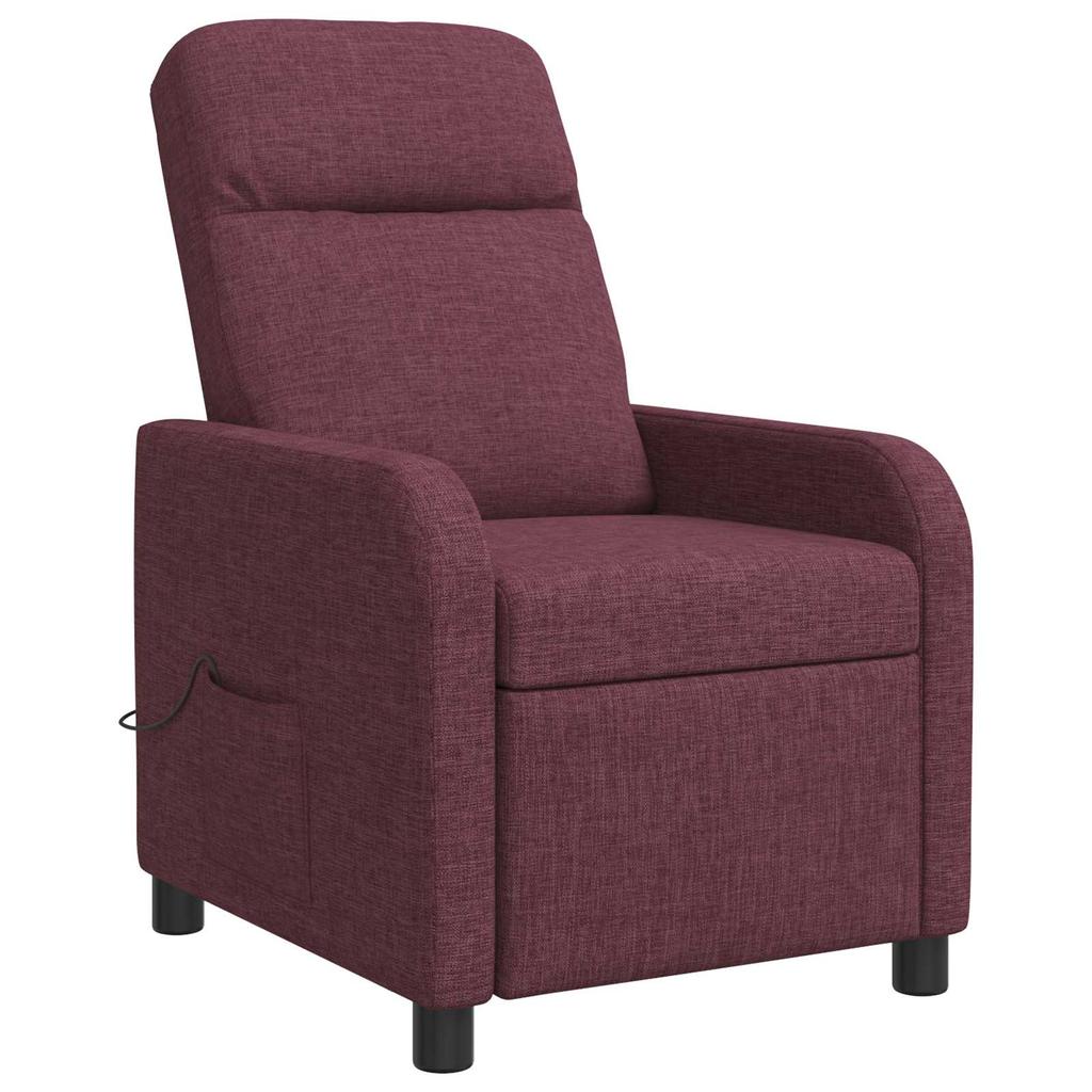Massage Recliner Chair Purple Fabric