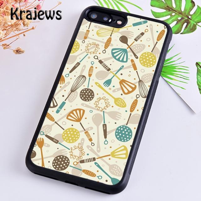 Krajews Vintage Baking Pattern Phone Case Cover For iPhone 17 Air 16 15 14 plus 11 12 13 pro max coque Shell Fundas