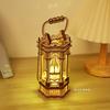 Ury 3D Wooden Puzzle Lantern Diy Vintage Light Bedside Lamp Model Assembly Building Kits Desk Decoration Gift For Teens Adult
