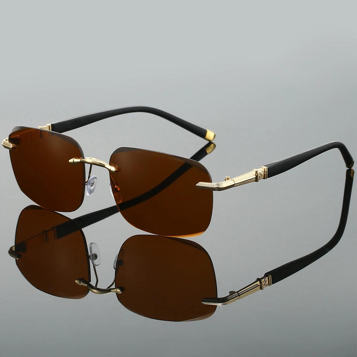 

Квадратные солнцезащитные очки без оправы Мужские Новая мода Винтажные Однотонные Повседневные Очки Женские Модные Дизайнерские Солнцезащитные очки Люксового бренда as picture shows