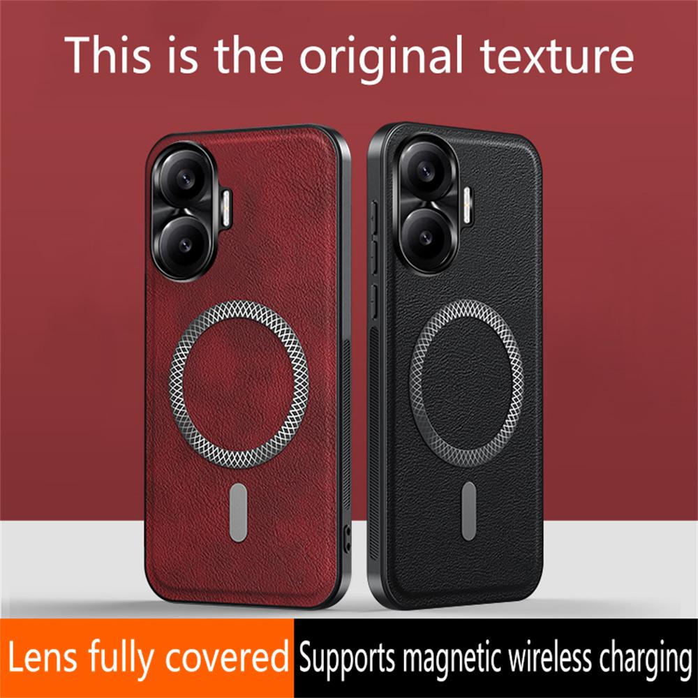 For Xiaomi Redmi Turbo 4 Pro 5G Case Compatible with MagSafe PU TPU PC Phone Back Cover with Metal Lens Frame