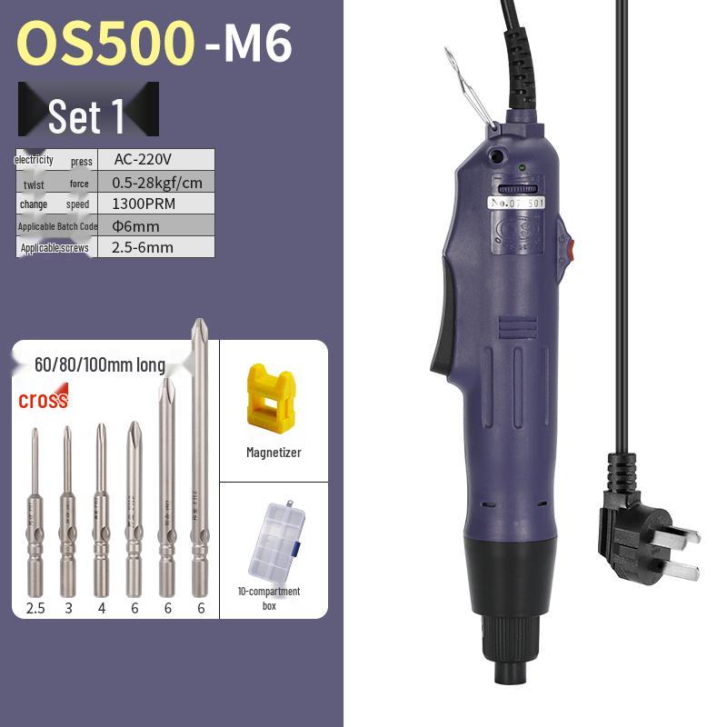 Oushen 801800 Electric Screwdriver Set with High-Quality Motor and Straight Handle for Household Use