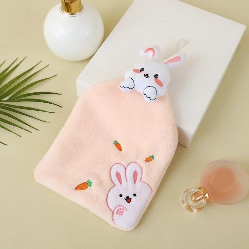 Animal Themed Kids Hand Towels Soft Absorbent Coral Velvets Quick Drying Towels for Kitchen and Bathroom
