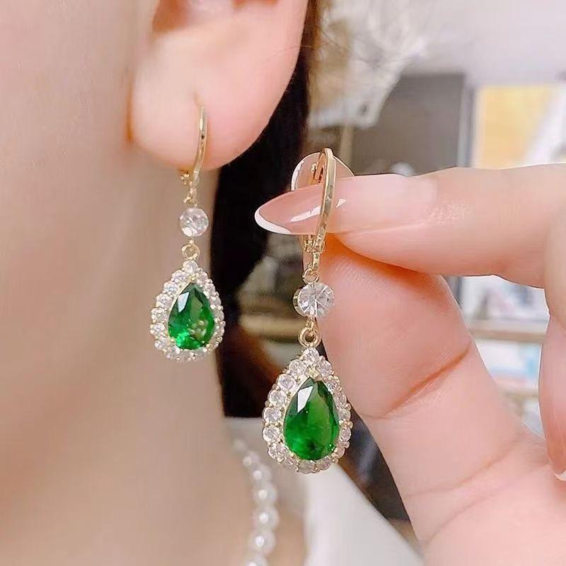 Exquisite 2022 Sparkly Zircon Water Drop Dangle Earrings - High-End Versatile Ear Cuffs