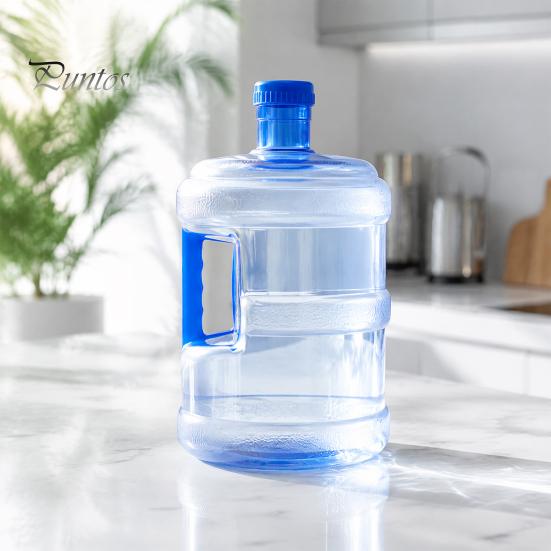 Easy Grip Water Jug Reusable with Handle, Clear PET Refillable Portable Handle Tank Bottle, Storage Container for Home Office And Emergency