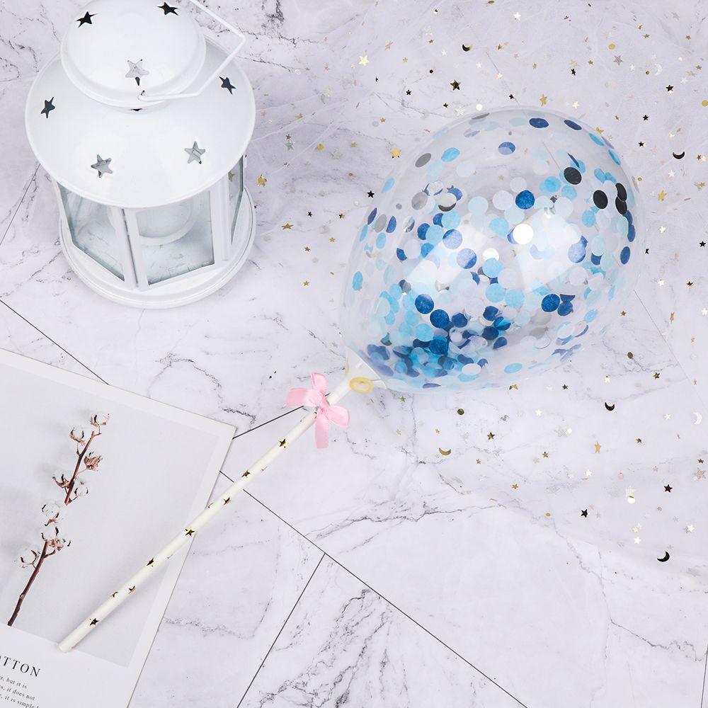 5 inches  Shower Party Supplies Birthday Transparent Balloon Cake Topper Cake Decoration Confetti Balloon