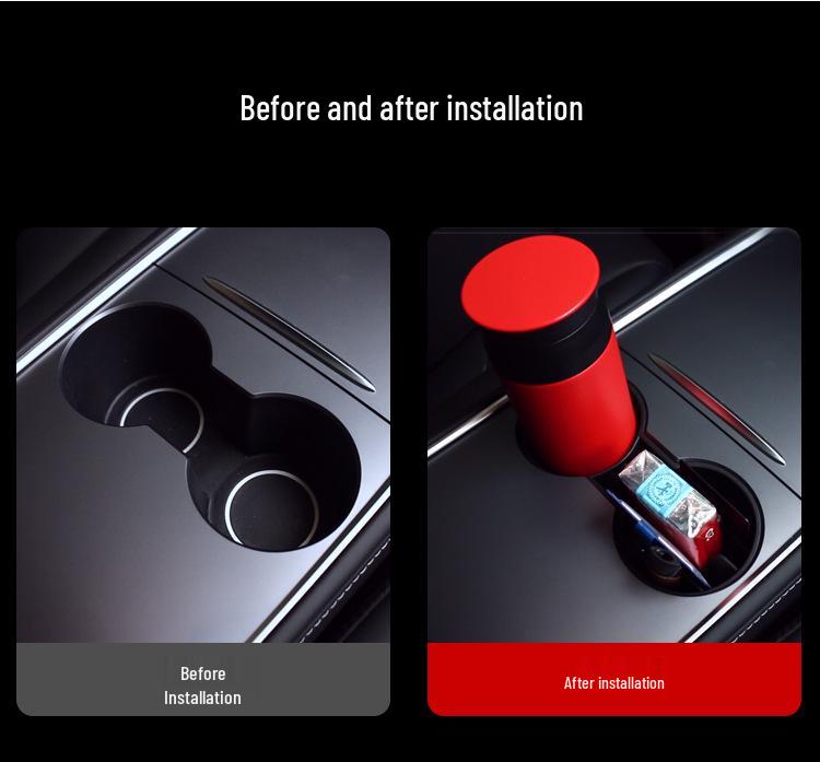 TPE Water Bottle Holders: Fits 21 Tesla Model 3 Y Models, Dual Slots for Efficient Storage and Organization.