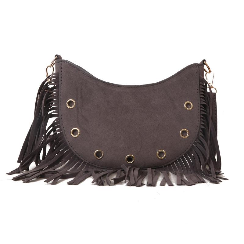 PU Leder Tasche Quaste Personalisierte frauen Tasche 2023 Neue Mode Niet Schulter Tasche Knödel Tasche Crossbody Mond Tasche