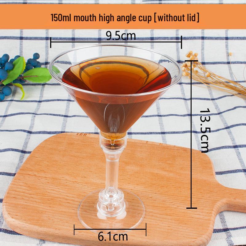 High-Stemmed Disposable Transparent Cup for Desserts, Pudding, Milkshakes, Mousse, Ice Cream, Red Wine, or Champagne.