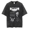 Berserk Anime Guts Charakter Vintage Gewaschenes Baumwoll-T-Shirt Retro Manga Grafik Sommer Kurzarm Locker Geschnittene Oberteile Für Männer Frauen Tägliche Freizeitkleidung