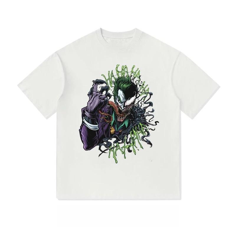 

2026 New High Quality Venom Linkage Heath Ledger Print Fashion Men s Casual Crew Neck Loose Short Sleeve T-Shirt 4XL