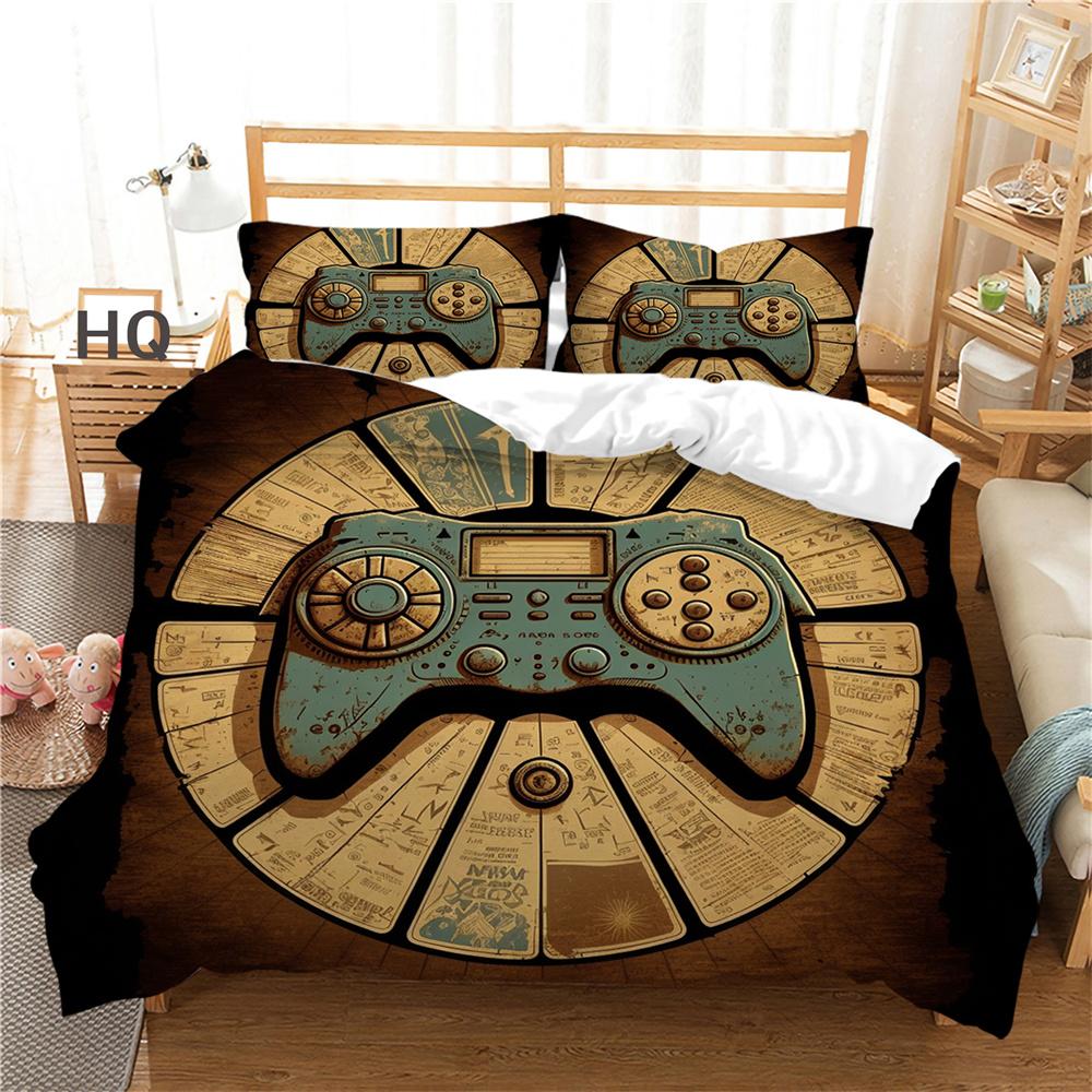 Herní konzole Povlečení s potiskem King Size Přehozy Boy Kid Polyester Design Luxusní sada povlaků na přikrývky