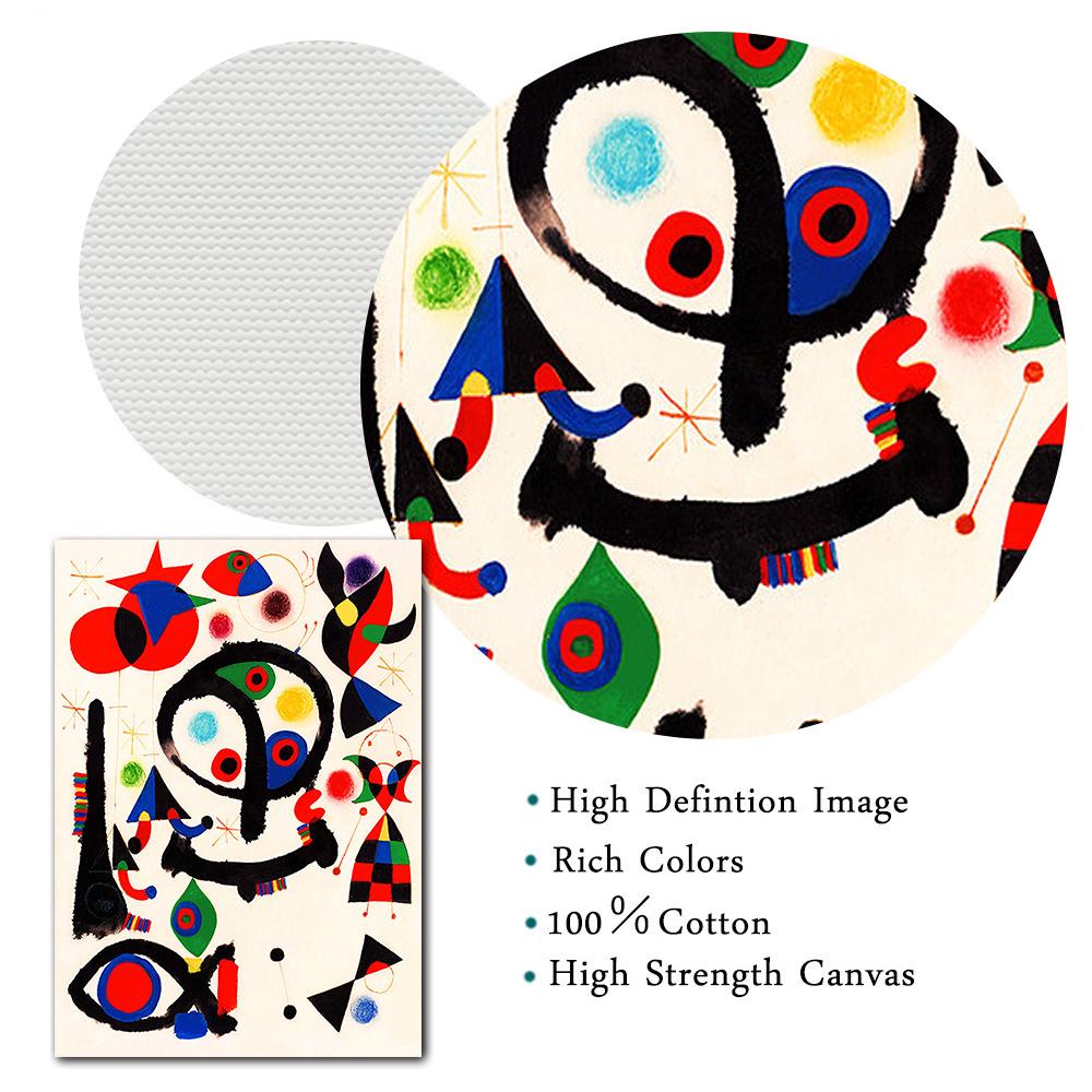 Abstrakte Figuren Joan Miró Gemälde Poster und Drucke Leinwandgemälde Surrealistische Wandkunst Bild für Wohnzimmerdekoration