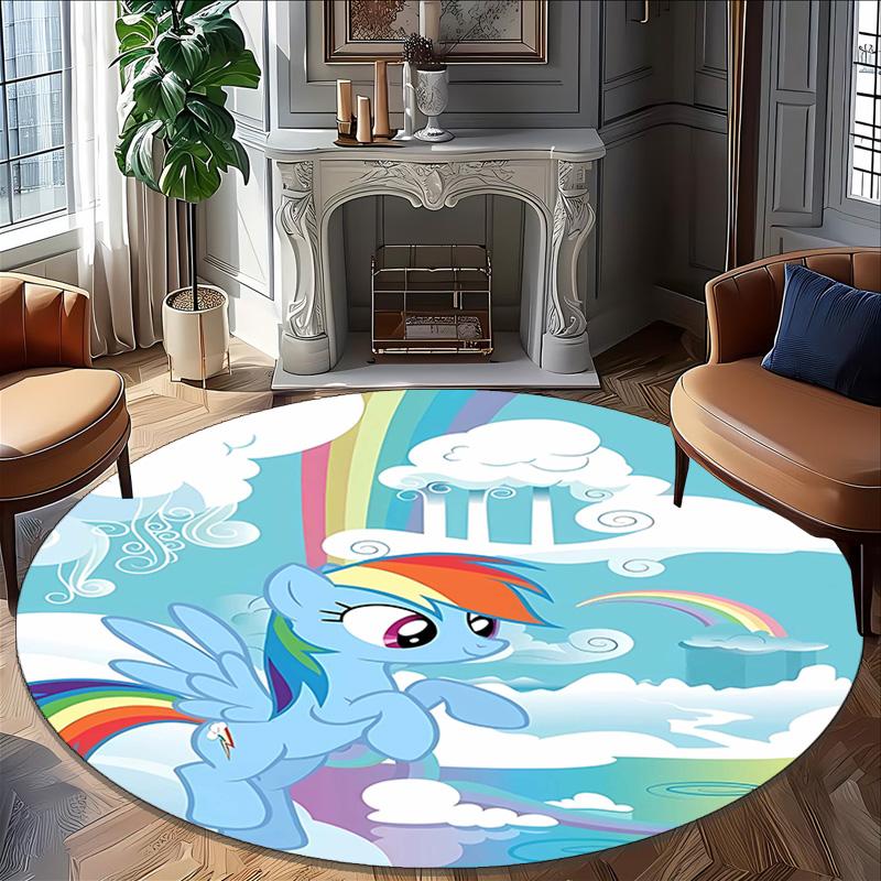 1pc My Little Pony7 Print Round Carpet Chair Round Carpet Suitable for Bedroom Living Room Home Decorative Carpet
