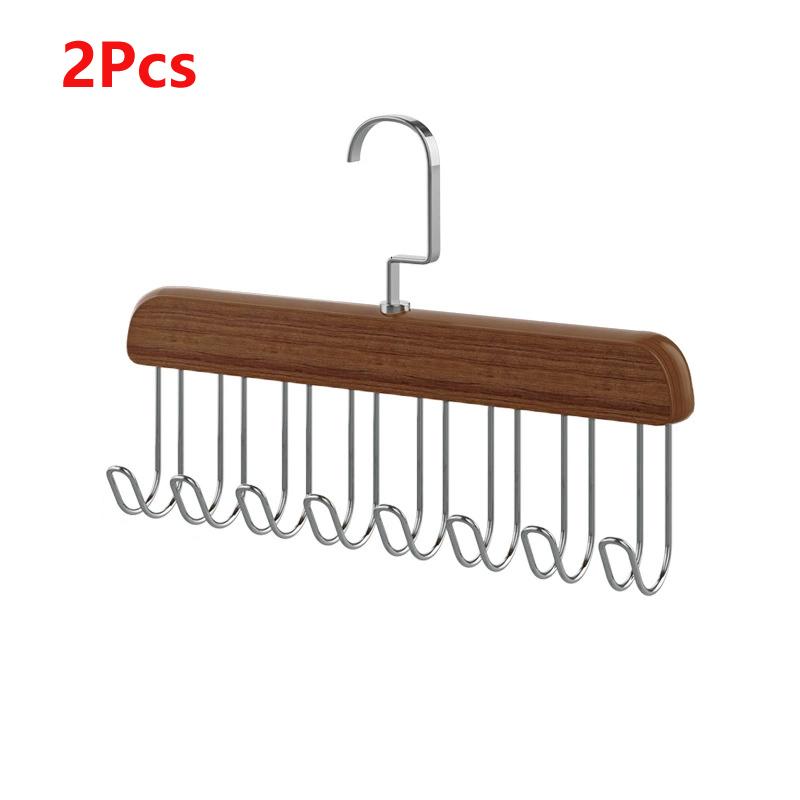 8 Hooks Multi-functional Wooden Suspenders, Underwear Rack, Vest, Tie Hook, Solid Wood Drying Rack.