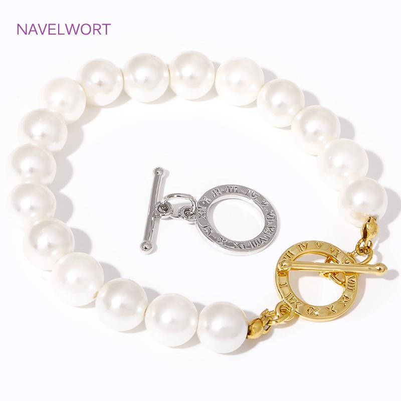 18K Gold Plated Round OT Clasp Connectors,Brass End Beads Toggle Clasps For Jewelry Making DIY Jewellery Findings Accessories