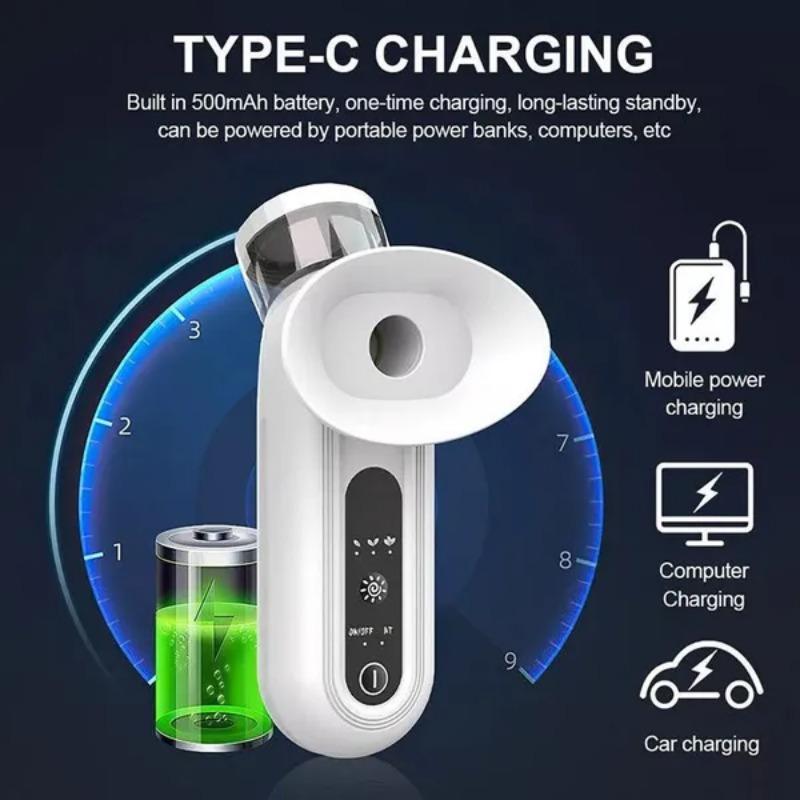 1 PACK Wiederaufladbares tragbares Augen-Dampfgerät mit 3 Modi, 10 ml Fassungsvermögen für trockene Augen, warme Kompresse, Gesichtsdampf, Linderung trockener Augen, Damen Mode, Haus Garten