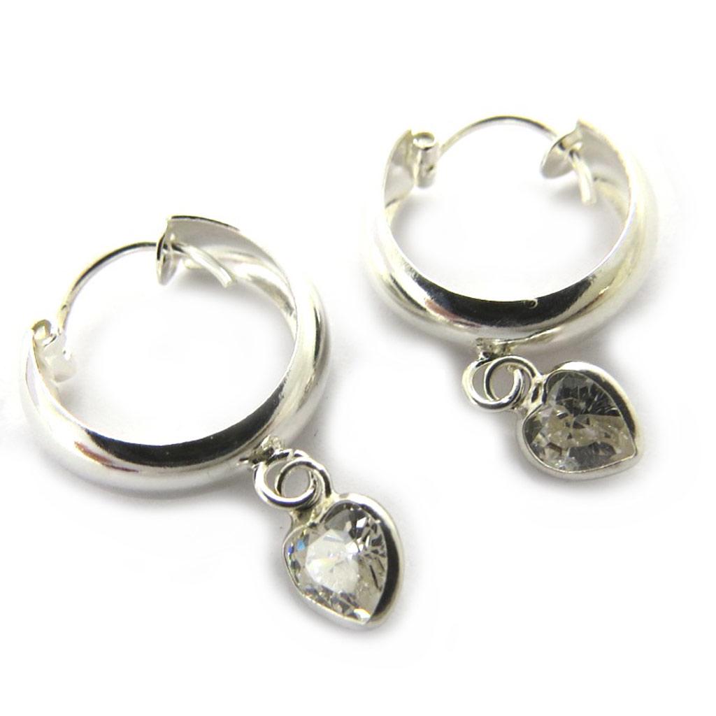 Les Trésors De Lily [M1756] – Weiße Creolen „Love“ aus Silber (12 mm)