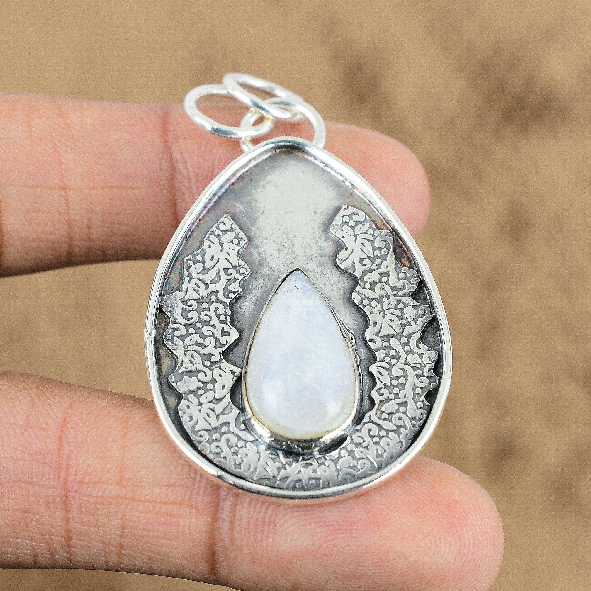 

Срібло 925 проби Груша Камінь Райдужний Місячний Камінь Ювілей Сестра Підвіска Чакра Корони