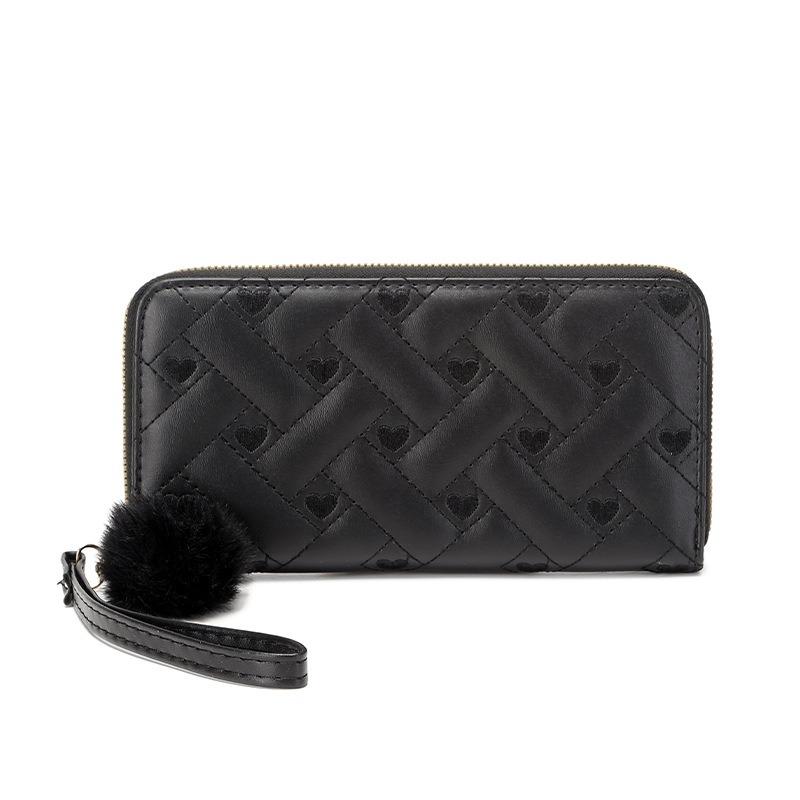 Fashion light luxury peach pattern women's wallet, a new versatile change key card bag