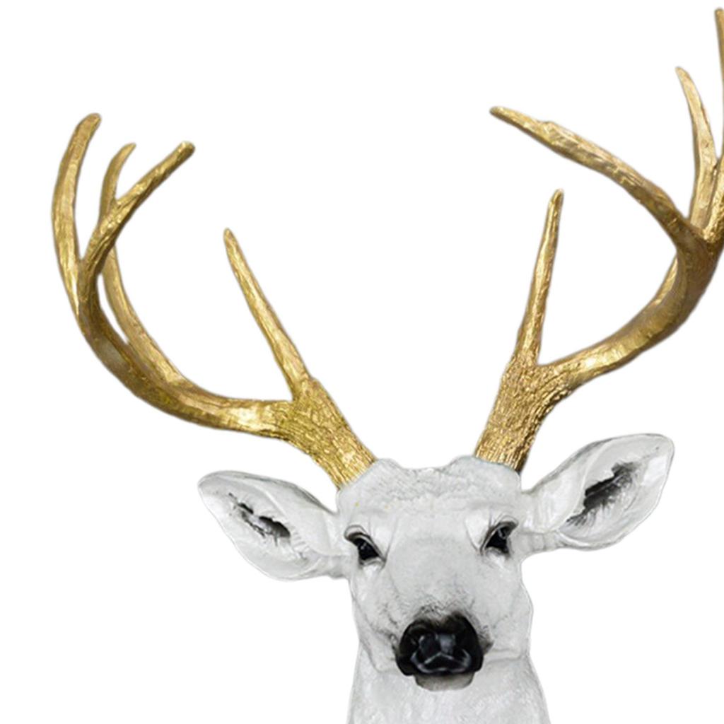Deer Head Wall Mount Resin Figure Sculpture for Office And Living Space
