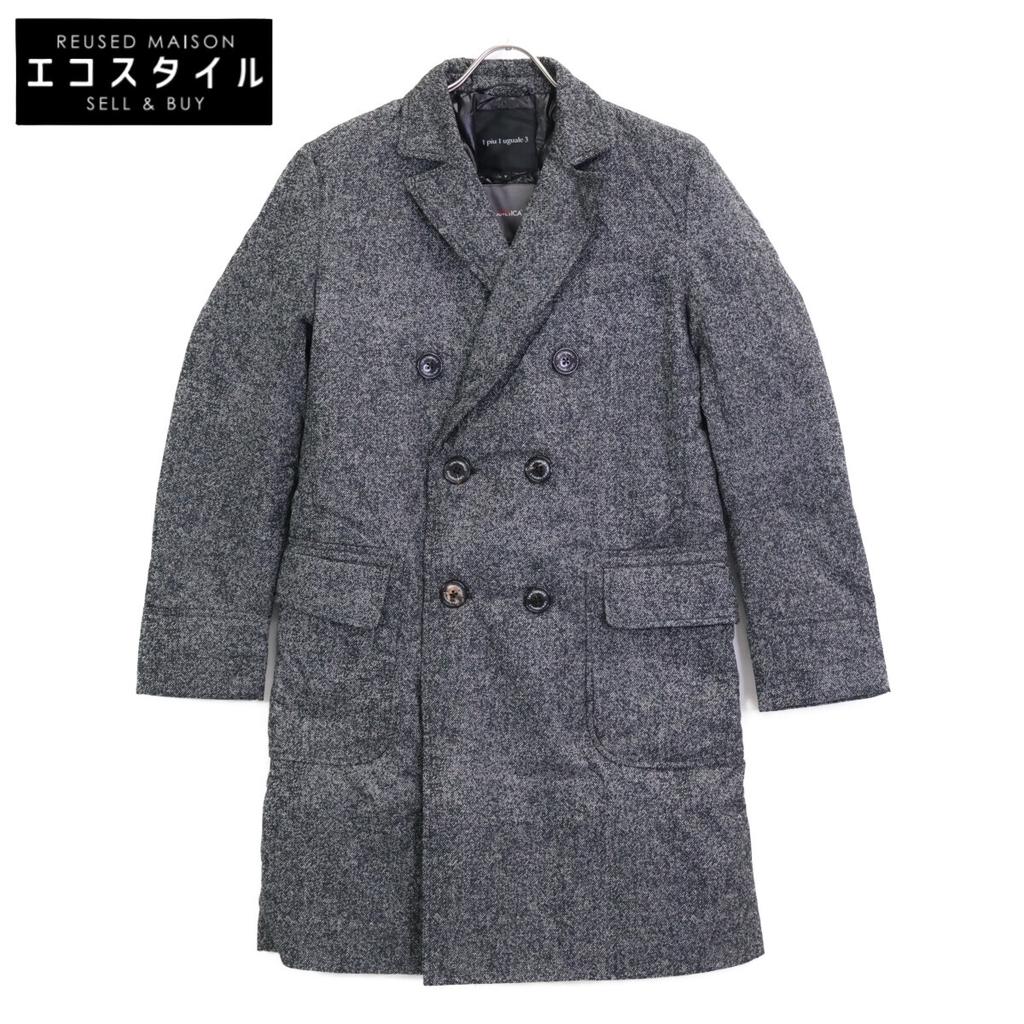 1piu1uguale3 [x Duvetica] MRC040 Gray Limonta Jaquard Nylon Chester Coat coat V grayUsed