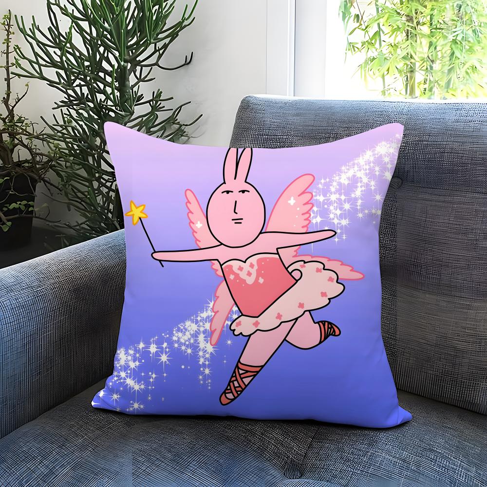 popular my friend rabbit Cushion Cover Comfortable Reversible Pillow Cover Ideal for Car Sofa Bedroom & Beyond