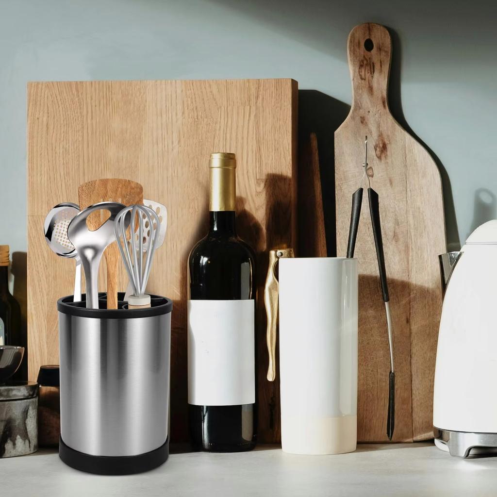 Rotating Kitchen Utensil Holder Countertop Organizer for Chopsticks Cutlery Tools Storage