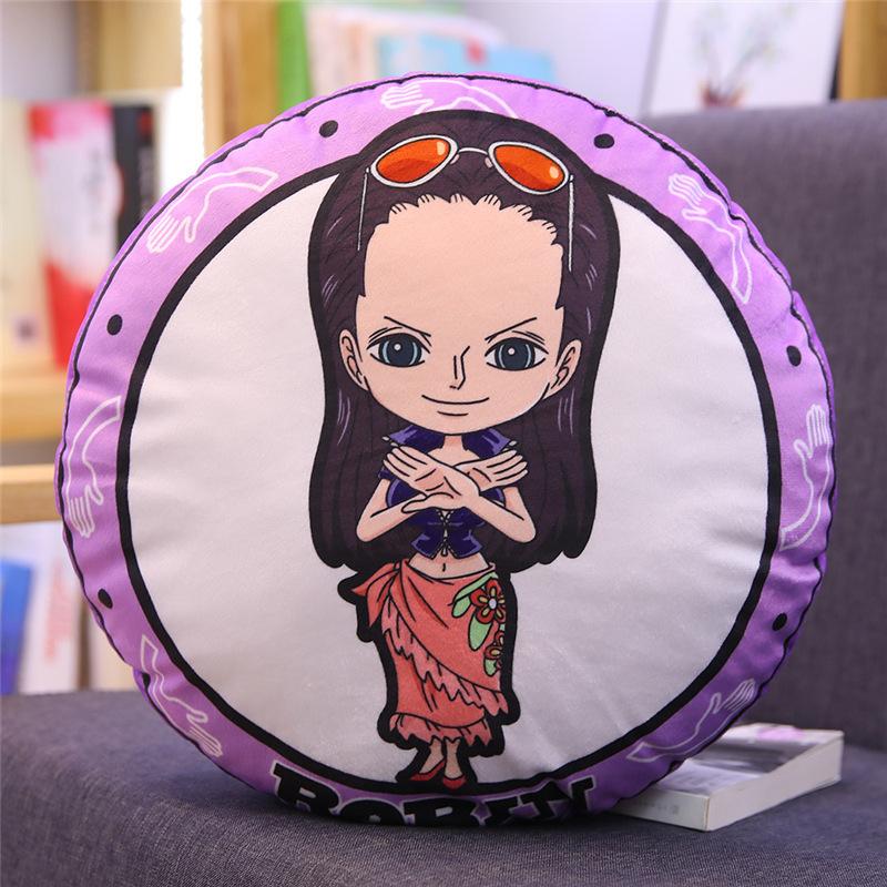 New One Piece Circular Pillow Anime Peripheral Luffy Chopper Double-Sided Printing Nap Cushion Pillow Room Sofa Decoration Gift