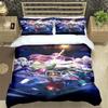 Saint Seiya 3D Bedding Set Black Duvet Quilt Cover Set Comforter Cover Pillowcase King Queen Size Polyester Quilt Cover