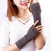 Women's Cashmere Blend Cable Knit Fingerless Gloves Soft Warm Knitted Wrist Warmers for Autumn Winter Cycling Outdoor Fashion