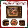 Christmas Santa Claus Music Box Television Shaped Artwork Gift with Light Decoration Ornament for Wedding Cafes Home Restaurants