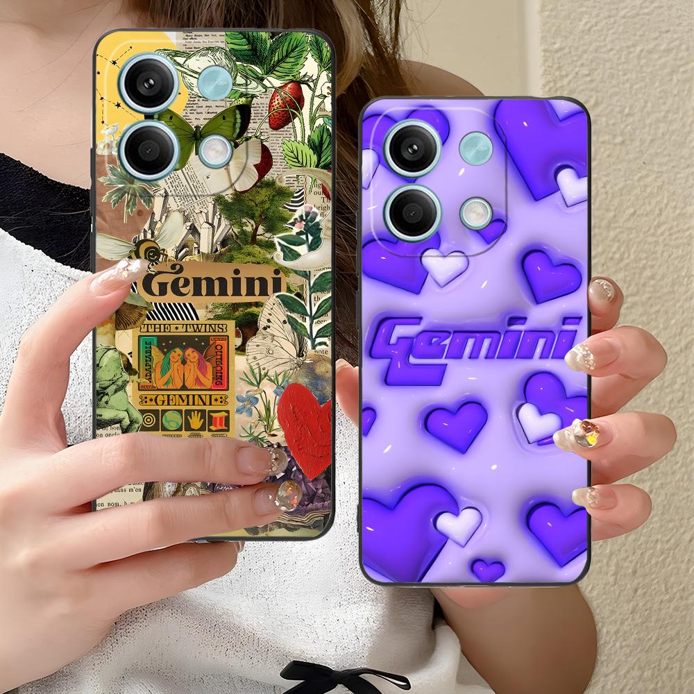 Zodiac Sign Gemini Mobile Phone Case for Xiaomi Redmi 15 14 13 12 A5 3 2 1 C Plus 4G 5G Colorful Printing Cover Cover Smartphone