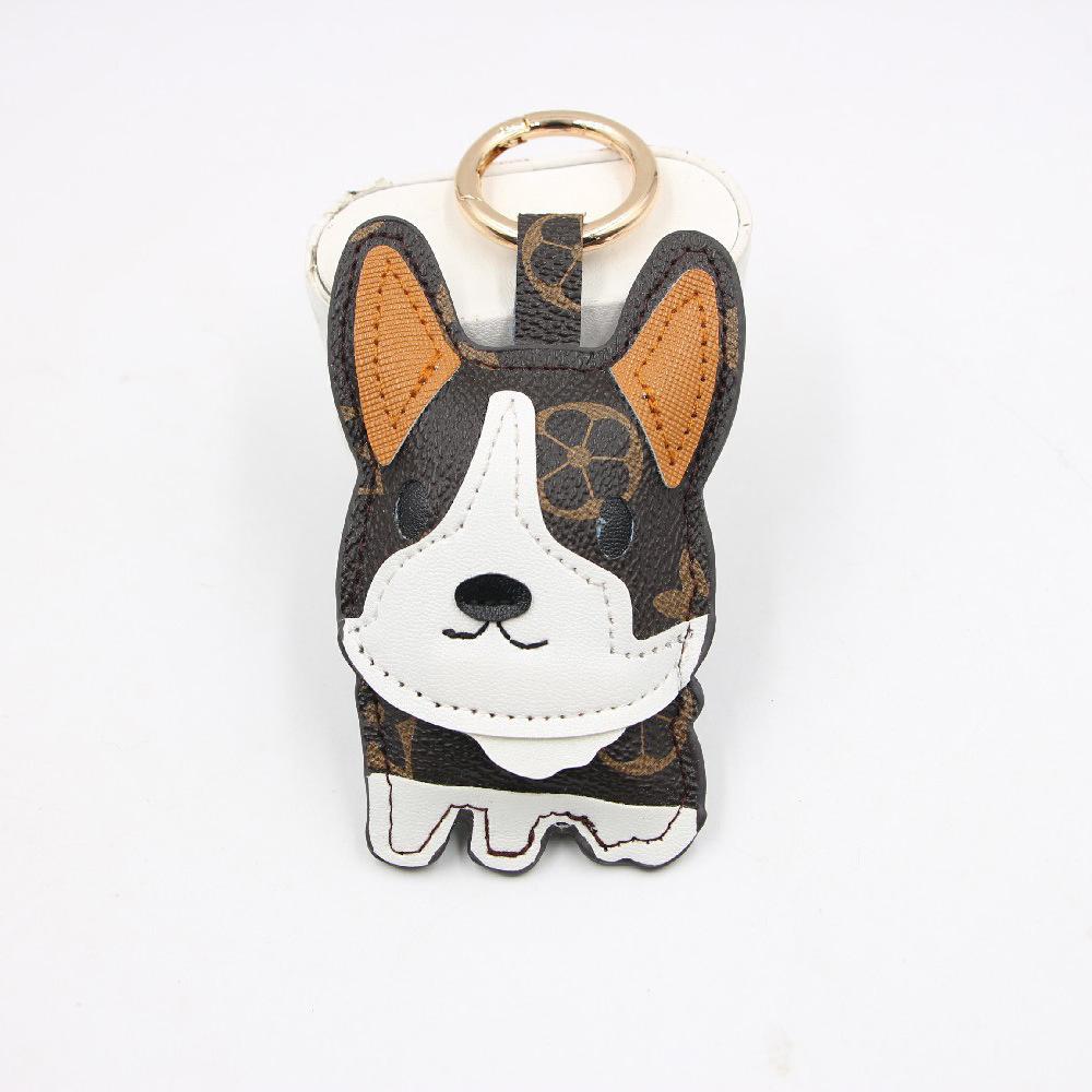 Vintage Puppy Small Keji Leather Pendant Key Chain+cute Cartoon Puppy Leather Gift Car Key Chain