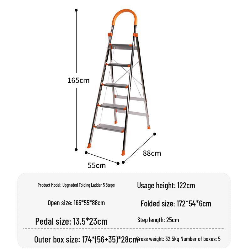 Multifunctional Foldable Non-Slip Aluminum Ladder for Outdoor Stairwells
