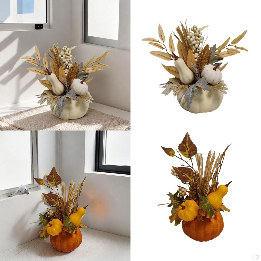 Kunstig Halloween Gresskar Dekor Blomst Høst Høst Blomster