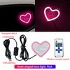 Car LED window lights interior decoration lights glowing heart atmosphere lights USB wiring car modification neon Car Decoration